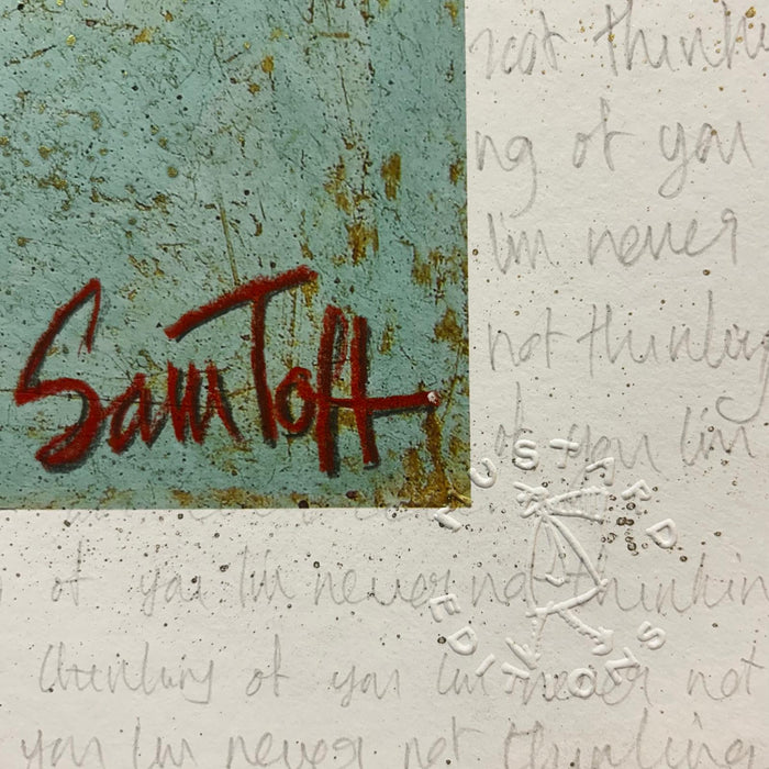 UNIQUE EMBELLISHED PRINT plus original drawing - The one with the orange writing