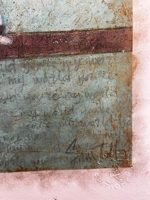 UNIQUE EMBELLISHED PRINT plus original drawing - The one with the flushed face