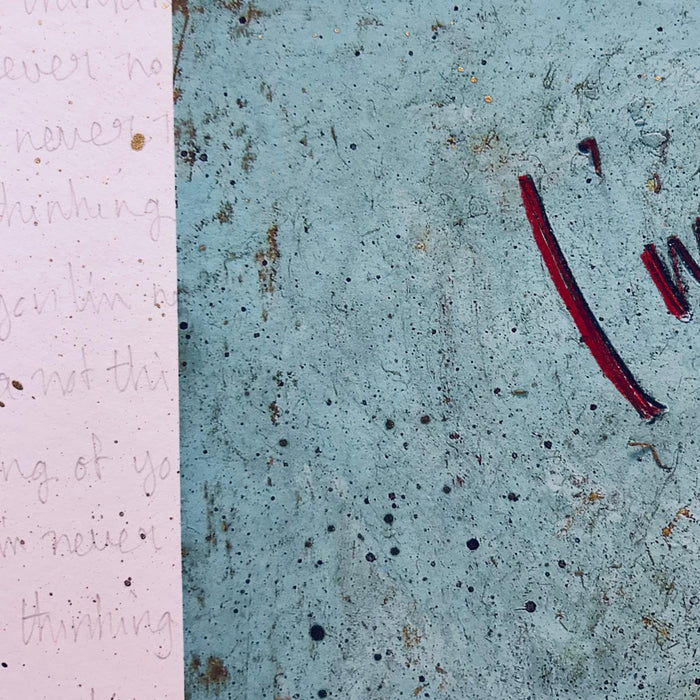 UNIQUE EMBELLISHED PRINT plus original drawing - The one with the orange writing