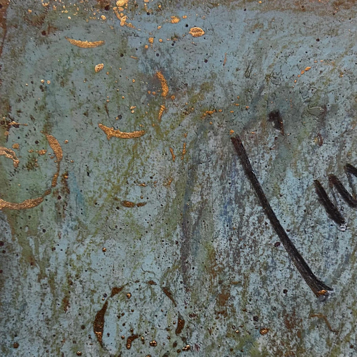 UNIQUE EMBELLISHED PRINT plus original drawing - The one with the gold border