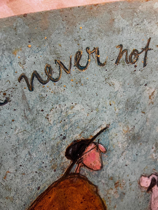 UNIQUE EMBELLISHED PRINT plus original drawing - The one with the flushed face