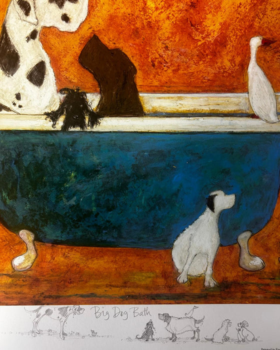 Big Dog Bath - Elaborate Remarque + Original Drawing