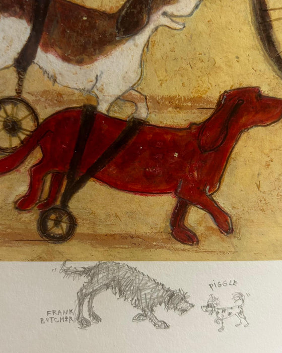 Freewheeling Spirits - Elaborate Remarqued Print + Original Drawing