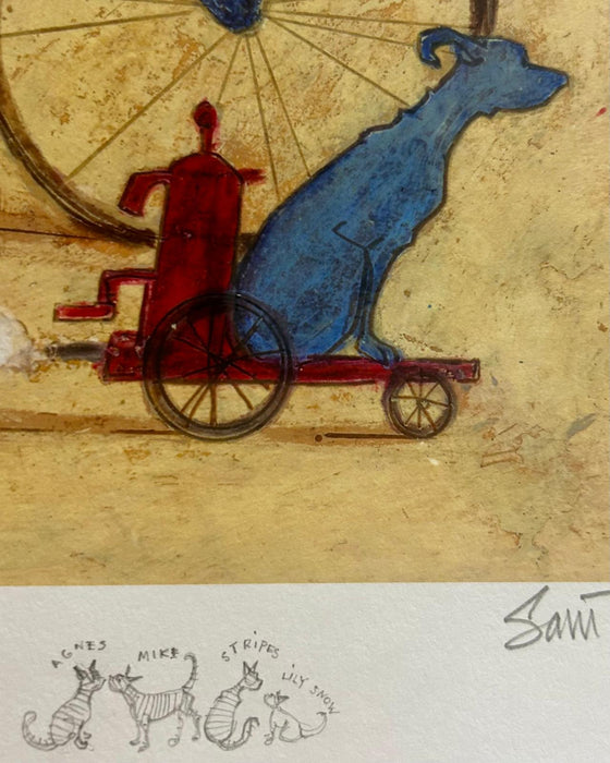 Freewheeling Spirits - Elaborate Remarqued Print + Original Drawing