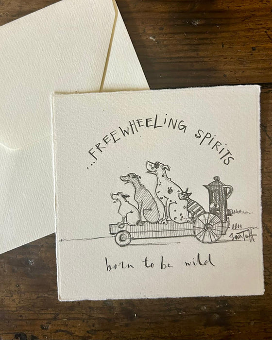Freewheeling Spirits - Elaborate Remarqued Print + Original Drawing