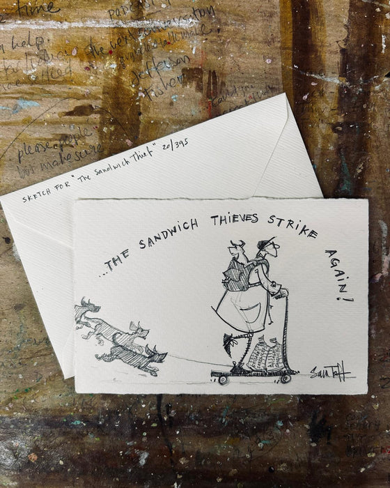 The Sandwich Thief Strikes Again - Elaborate Remarque plus Original Drawing